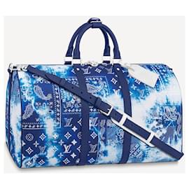 Louis Vuitton-LV Keepall 50 bandana nuova-Blu