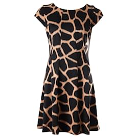 Michael Kors-Michael Kors Giraffe Print Ponte Flair Dress in Multicolor Polyester-Other