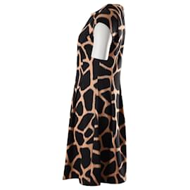 Michael Kors-Michael Kors Giraffe Print Ponte Flair Dress in Multicolor Polyester-Other