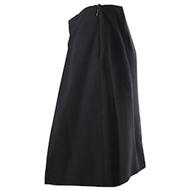 Miu Miu-Falda plisada Miu Miu en lana negra-Negro