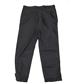 Prada-Prada Straight Leg Pants with Velcro Cuff in Black Nylon-Black