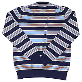 Prada-Prada Stripped Crewneck Sweater in Multicolor Wool-Multiple colors