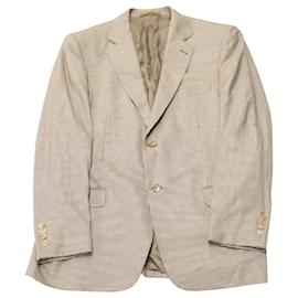 Ermenegildo Zegna-Ermenegildo Zegna Houndstooth Sport Coat in Beige Wool-Other