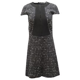 Abito a trapezio in tweed di Balenciaga in cotone nero Nero