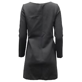Theory-Theory Long Sleeve Knit Dress in Black Polyester-Black