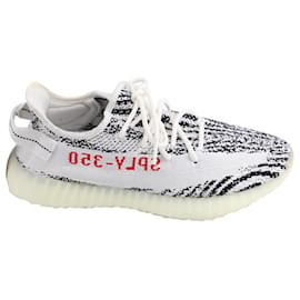 Autre Marque-ADIDAS YEZY BOOST 350 V2 Sneakers Zebra in Cotone Bianco-Bianco