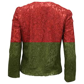 Dolce & Gabbana-Dolce & Gabbana Lace Jacket in Red Viscose-Red