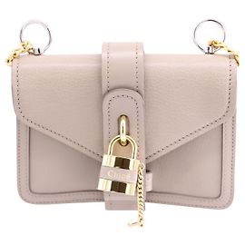Chloé Chloe Aby Chain Shoulder Bag aus grauem Leder Grau