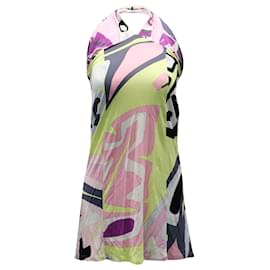 Emilio Pucci-Emilio Pucci Printed Halter Mini Dress in Multicolor Rayon-Other