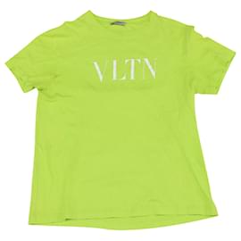 Valentino-Valentino VLTN T-shirt em algodão verde-Verde