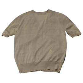 Dolce & Gabbana-Dolce and Gabbana Knit Tweed Top in Beige Cotton-Other
