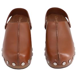 Dior-Dior Diorquake Clogs in Brown Leather-Brown