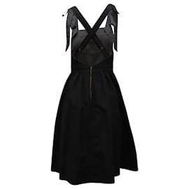 Ulla Johnson-Ulla Johnson Cross Back Midi Dress in Black Cotton-Black