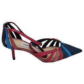Jimmy Choo Travis 100 Raspberry Glitter Pumps in Multicolor Leather Multiple colors