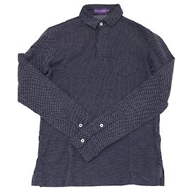 Polo a maniche lunghe Ralph Lauren Purple Label in cotone blu navy Blu Blu navy