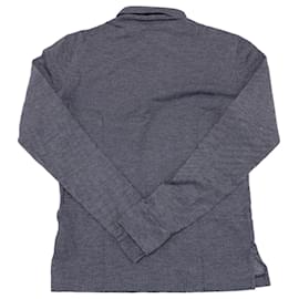 Ralph Lauren-Ralph Lauren Purple Label Langarm-Poloshirt aus marineblauer Baumwolle-Blau,Marineblau