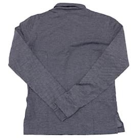 Ralph Lauren-Ralph Lauren Purple Label Long Sleeve Polo Shirt in Navy Blue Cotton-Blue,Navy blue