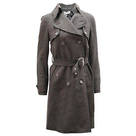 Dolce & Gabbana Trench foderato in Lana Grigio Grigio