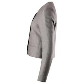Balenciaga-Balenciaga Maßgeschneiderte Jacke mit Puffärmeln aus grauer Wolle-Grau