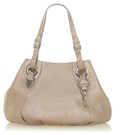 Fendi-Fendi Sac à bandoulière en cuir Selleria brun-Marron,Beige
