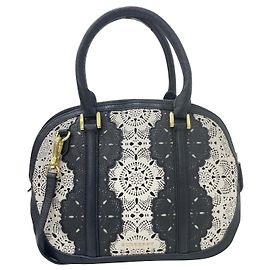 Bolsa Burberry Orchard de couro preto e branco Multicor