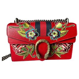 Gucci Dionysus Red Leather Handbag Red