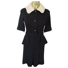 Manoush Milano dress black and eggshell cotton wool Black Eggshell