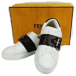 Fendi-Fendi sneakers White x Brown 37 Zucca FENDI-Brown,White