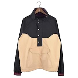 Acne-ACNE STUDIOS casual anorak jacket cotton blend nylon blouson 7 Size: 46 Color: Black / Wheat Beige-Black,Beige