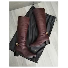 Fendi-Boots-Dark red