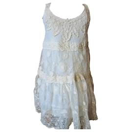 Autre Marque Choklate Spitzenkleid Eggshell Baumwolle Aus weiß