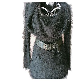 Miss Sixty Black Wool Dress Black