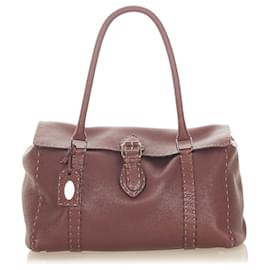 Fendi-Sac à bandoulière en cuir marron Selleria Linda Fendi-Marron