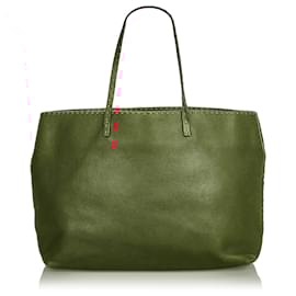 Fendi-Sac cabas en cuir marron Selleria Fendi-Marron