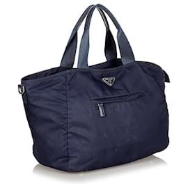 Prada-Prada Blue Tessuto Travel Bag-Blue,Other