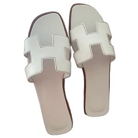 Babouches Hermès Oran Blanc