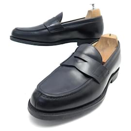 Church's-CHURCH'S SHOES ELVEDEN MOCCASIN 8.5F 42.5 BLACK LEATHER LOAFERS SHOES-Black