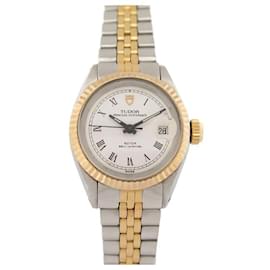 Autre Marque-Tudor watch 92413 PRINCESS OYSTERDATE 25 MM AUTOMATIC GOLD AND STEEL WATCH-Silvery