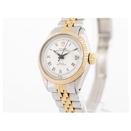 Autre Marque-Tudor watch 92413 PRINCESS OYSTERDATE 25 MM AUTOMATIC GOLD AND STEEL WATCH-Silvery