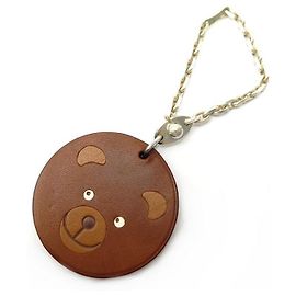 Hermès NOVO CHAVEIRO HERMES ARCHE DE NOE BEAR BOLSA DE COURO MARROM CHAVEIRO JÓIA Marrom