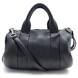 Alexander Wang-ALEXANDER WANG ROCCO HAND BAG IN BLACK GRAINED LEATHER BLACK LEATHER HAND BAG-Black
