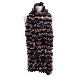 Missoni Sciarpa a balze in lana e mohair rosa bianco nero Rosa