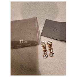 Dior-Brincos de ouro Dior com clipe-Dourado