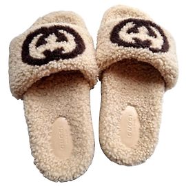 Gucci Wool slides sandals Beige
