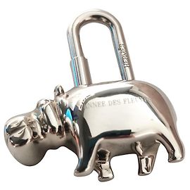 Hermès Charm Borsa Hermes Ippopotamo Cadena Silver hardware