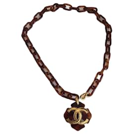 Chanel-Long necklaces-Brown,Gold hardware