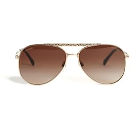 Chanel-Óculos de sol-Dourado