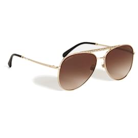 Chanel-Óculos de sol-Dourado