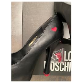 Love Moschino-Calcanhares-Preto,Vermelho