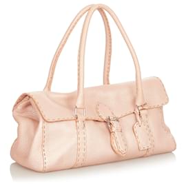 Fendi-Sac à bandoulière en cuir rose Selleria Linda Fendi-Rose